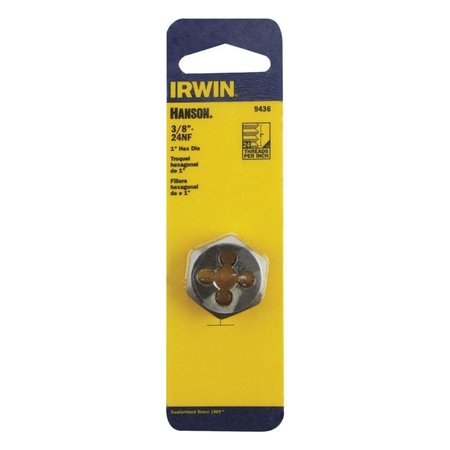 IRWIN DIE 1"" HEX 3/8-24NF 9436